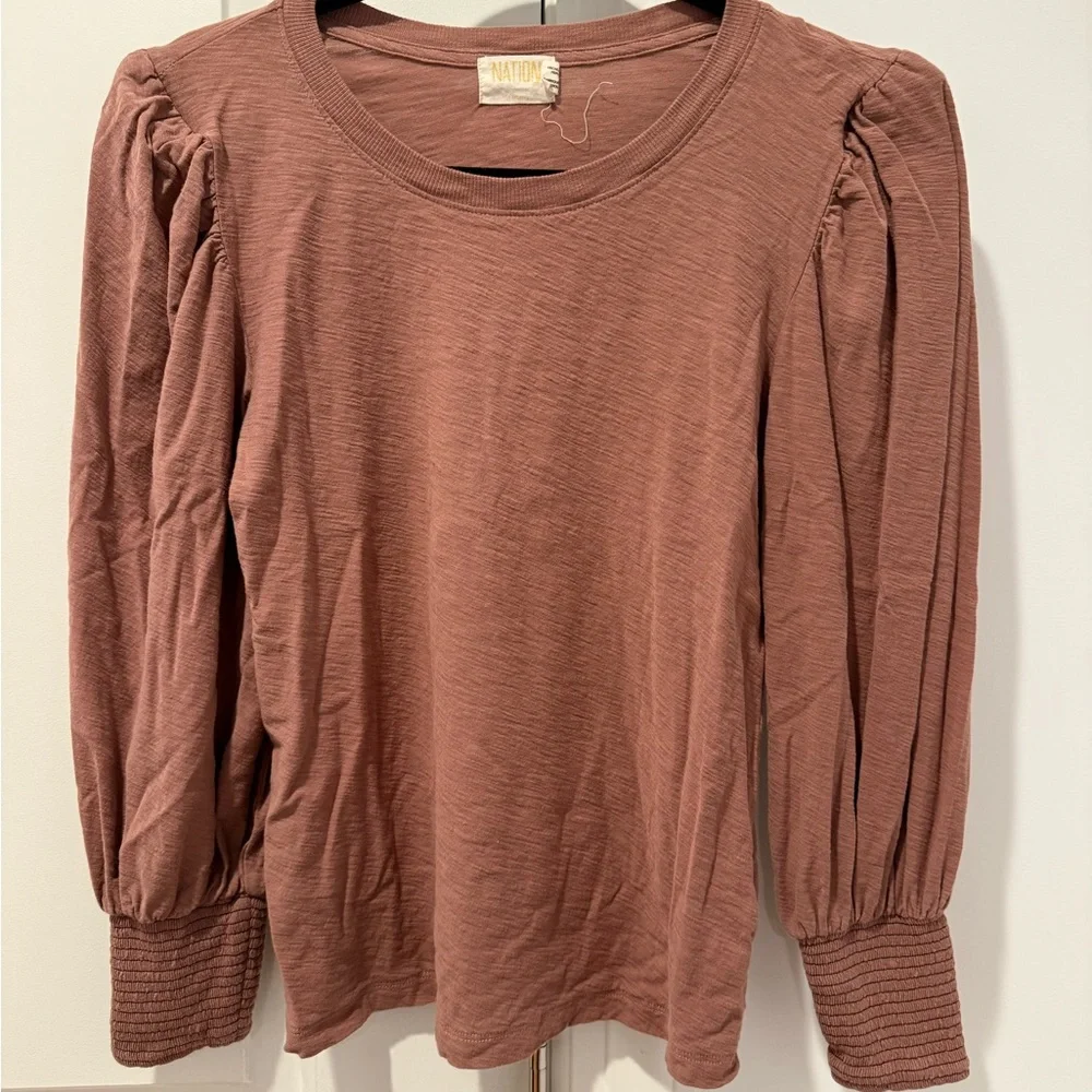 Nation LTD Loren Tee in Brown Women's M - Picture 3 of 4